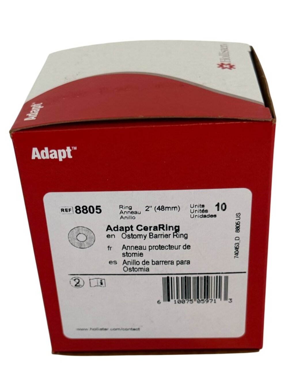 New Hollister 8805 Ostomy CeraRing Flat Barrier Moldable Box of 10 2" 4.5 Mm